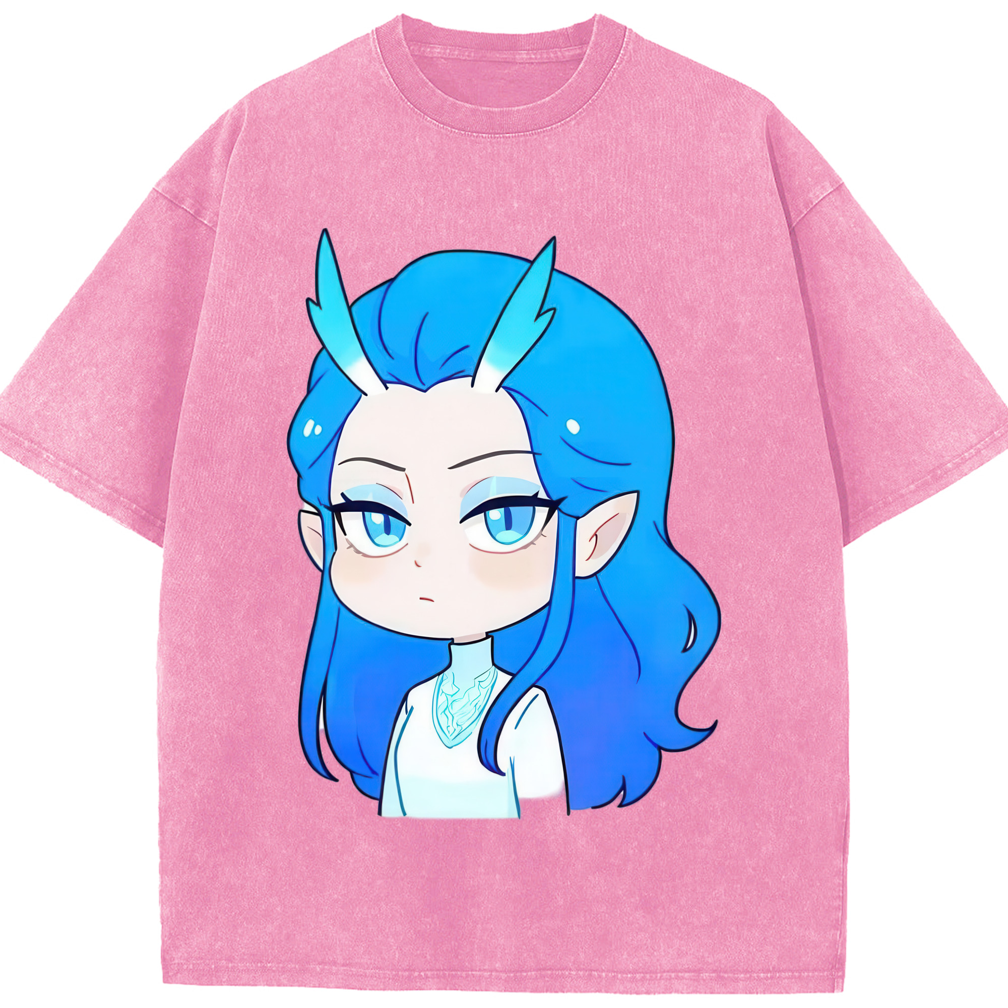 （画像用） Ne Zha 2 ナタ 魔童の大暴れ 綿100% ヴィンテージ風 半袖Tシャツ（フロントプリント）